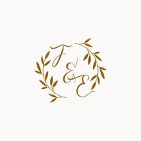 FE initial wedding monogram logo vector