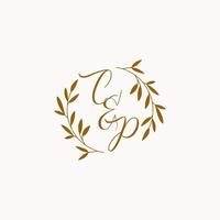 CP initial wedding monogram logo vector