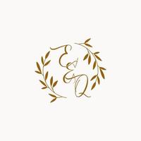 EQ initial wedding monogram logo vector