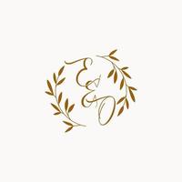 EO initial wedding monogram logo vector