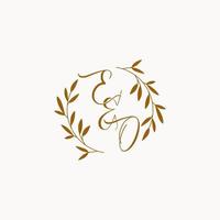 EO initial wedding monogram logo vector