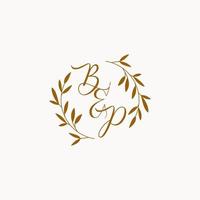 BP initial wedding monogram logo vector