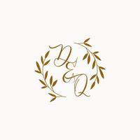 DQ initial wedding monogram logo vector