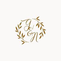 logotipo de monograma de boda inicial gn vector