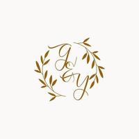 logotipo inicial del monograma de la boda de gy vector