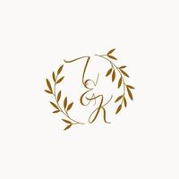 IK initial wedding monogram logo vector