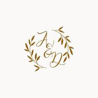 AD initial wedding monogram logo vector