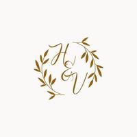 HV initial wedding monogram logo vector