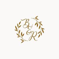 logotipo de monograma de boda inicial de br vector