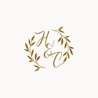 HC initial wedding monogram logo vector