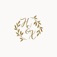 HX initial wedding monogram logo vector