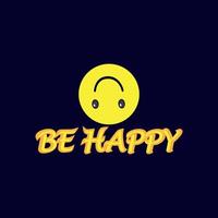 Be Happy typography for T-shirt graphics, poster, print, postcard and other uses,vector illustration t-shirt design concept. vector