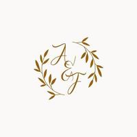 AF initial wedding monogram logo vector