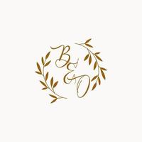 logotipo inicial del monograma de la boda de bo vector