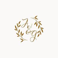 AG initial wedding monogram logo vector