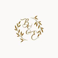 BE initial wedding monogram logo vector