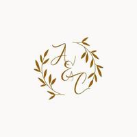 AC initial wedding monogram logo vector