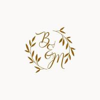 BM initial wedding monogram logo vector