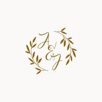 AJ initial wedding monogram logo vector