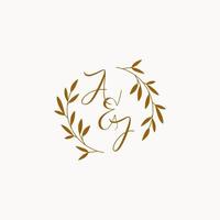 AJ initial wedding monogram logo vector