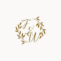 FW initial wedding monogram logo vector