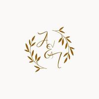 AI initial wedding monogram logo vector