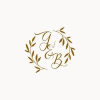 logotipo de monograma de boda inicial de gb vector