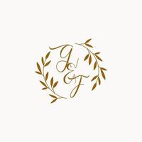 logotipo de monograma de boda inicial gf vector