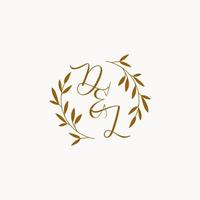 DL initial wedding monogram logo vector