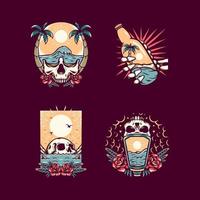 Skull Summer Illustration Pack vector