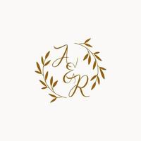 AR initial wedding monogram logo vector