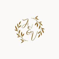 AV initial wedding monogram logo vector