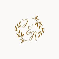 un logotipo de monograma de boda inicial vector