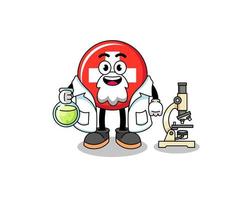 Mascot of switzerland as a scientist vector