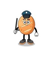 Cartoon Illustration of french bread police vector