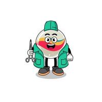 Illustration of marble toy mascot as a surgeon vector