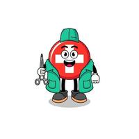 Illustration of switzerland mascot as a surgeon vector