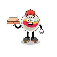 marble toy illustration as a pizza deliveryman vector