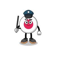 Cartoon Illustration of japan flag police vector