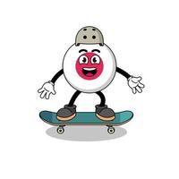 japan flag mascot playing a skateboard vector