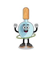Character Illustration of cooking spoon playing hula hoop vector