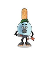 Character cartoon of cooking spoon as a special force vector