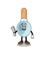 Mascot of cooking spoon as a butcher vector