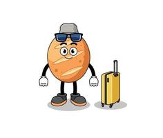 french bread mascot doing vacation vector