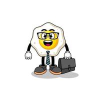 fried egg mascot as a businessman vector