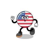 corriendo ilustración de mascota de bandera de estados unidos vector