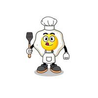 Mascot Illustration of fried egg chef vector