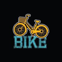 diseño de camiseta de vector de bicicleta. diseño de camiseta de bicicleta. se puede utilizar para imprimir tazas, diseños de pegatinas, tarjetas de felicitación, afiches, bolsos y camisetas.