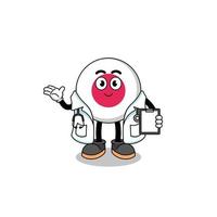 Cartoon mascot of japan flag doctor vector