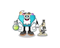 Mascot of cereal bowl as a scientist vector